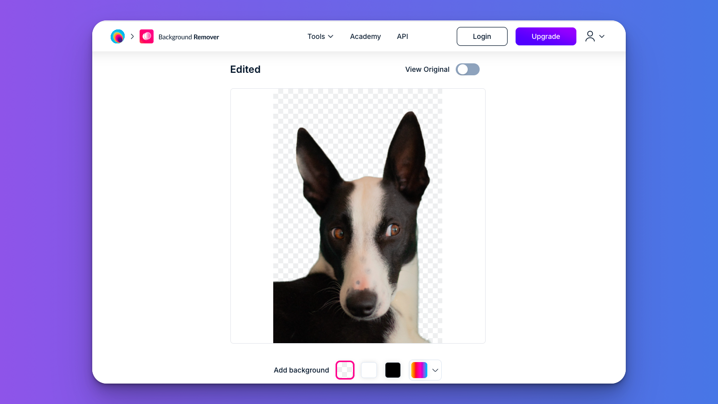 Remove background from an image